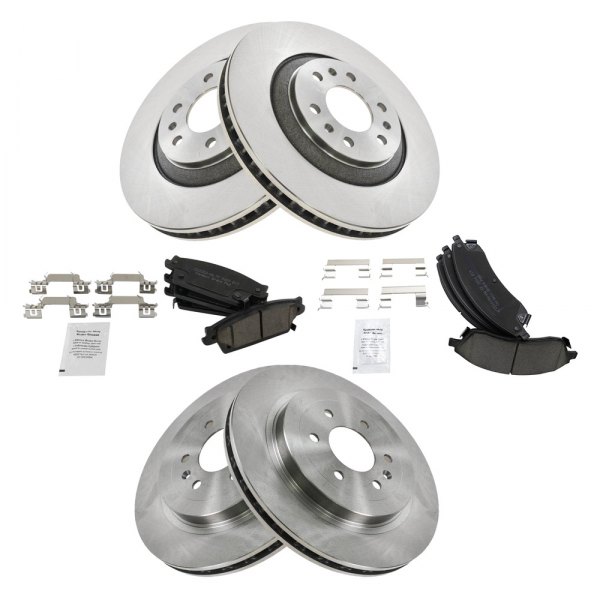 TRQ® - Front and Rear Disc Brake Kit with Ceramic Pads