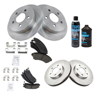 TRQ® - Front and Rear Disc Brake Kit with Ceramic Pads