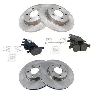 TRQ® - Front and Rear Disc Brake Kit with Ceramic Pads