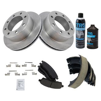 TRQ® - Rear Disc Brake Kit with Ceramic Pads and Shoes