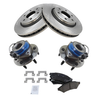 TRQ® - Disc Brake Kit with Ceramic Pads and Hub Assemblies