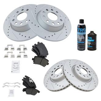 TRQ® - Performance Semi-Metallic Front and Rear Brake Kit