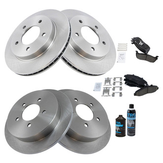 TRQ® - Front and Rear Disc Brake Kit with Ceramic Pads