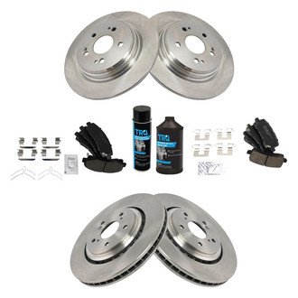 TRQ® - Front and Rear Disc Brake Kit with Ceramic Pads