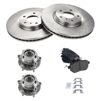 TRQ® - Front Disc Brake Kit with Ceramic Pads and Hub Assemblies