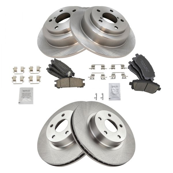 TRQ® - Front and Rear Disc Brake Kit with Ceramic Pads