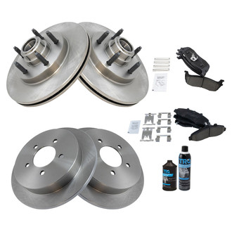 TRQ® - Front and Rear Disc Brake Kit with Ceramic Pads