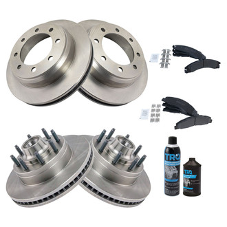 TRQ® - Front and Rear Disc Brake Kit with Semi-Metallic Pads