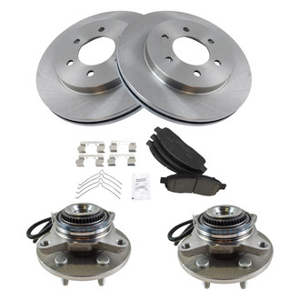 TRQ® - Disc Brake Kit with Ceramic Pads and Hub Assemblies