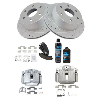 TRQ® - Performance Ceramic Rear Brake Kit with Calipers