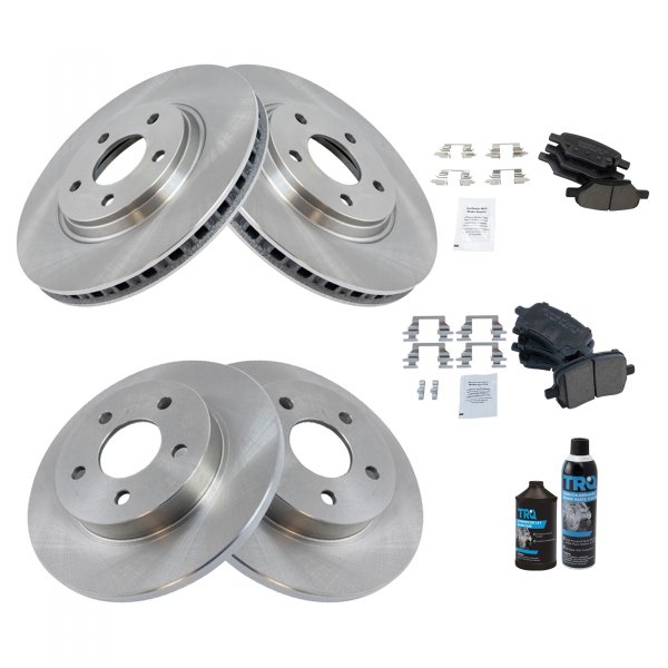 TRQ® - Front and Rear Disc Brake Kit with Ceramic Pads