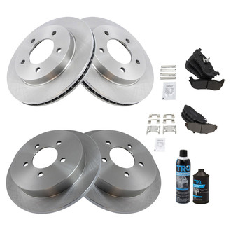 TRQ® - Front and Rear Disc Brake Kit with Semi-Metallic Pads