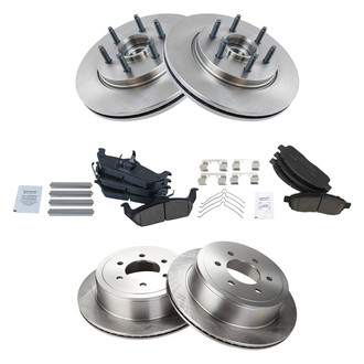 TRQ® - Front and Rear Disc Brake Kit with Ceramic Pads