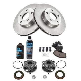 TRQ® - Disc Brake Kit with Ceramic Pads and Hub Assemblies