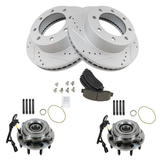TRQ® - Performance Ceramic Front Brake Kit with Hub Assemblies