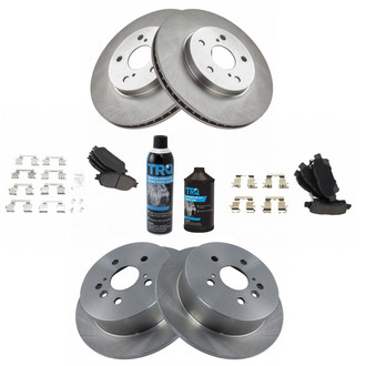 TRQ® - Front and Rear Disc Brake Kit with Semi-Metallic Pads