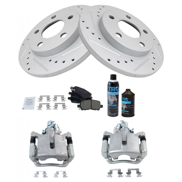 TRQ® - Performance Ceramic Rear Brake Kit with Calipers