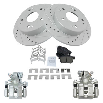 TRQ® - Performance Ceramic Rear Brake Kit with Calipers