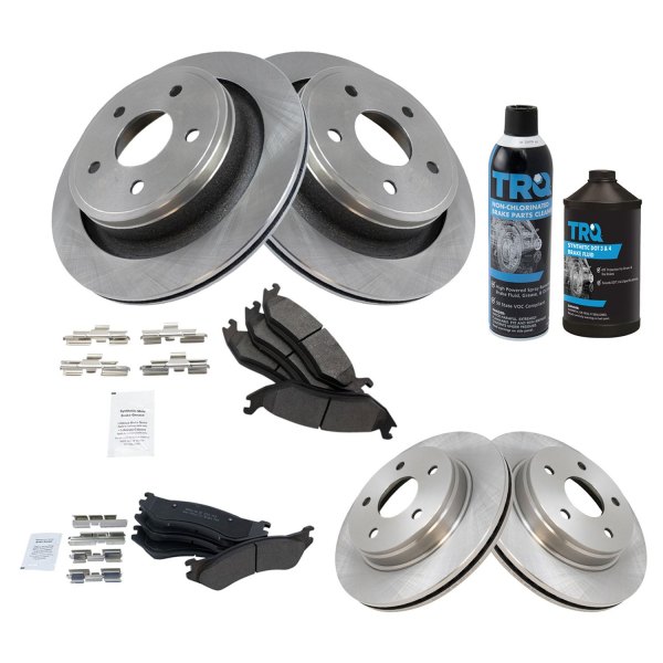 TRQ® - Front and Rear Disc Brake Kit with Semi-Metallic Pads