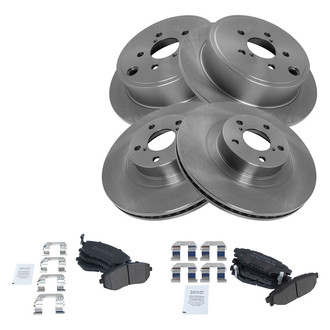 TRQ® - Front and Rear Disc Brake Kit with Semi-Metallic Pads