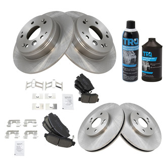 TRQ® - Front and Rear Disc Brake Kit with Ceramic Pads