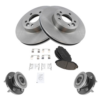 TRQ® - Front Disc Brake Kit with Ceramic Pads and Hub Assemblies
