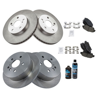 TRQ® - Front and Rear Disc Brake Kit with Ceramic Pads