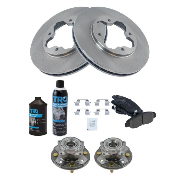 TRQ® - Front Disc Brake Kit with Ceramic Pads and Hub Assemblies