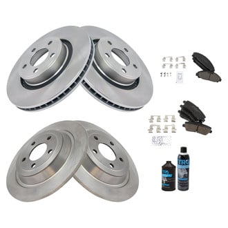 TRQ® - Front and Rear Disc Brake Kit with Ceramic Pads