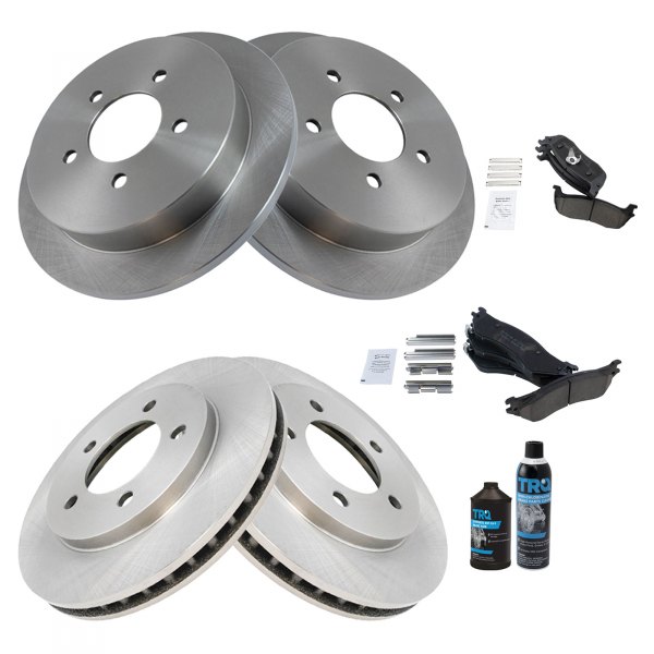 TRQ® - Front and Rear Disc Brake Kit with Ceramic Pads