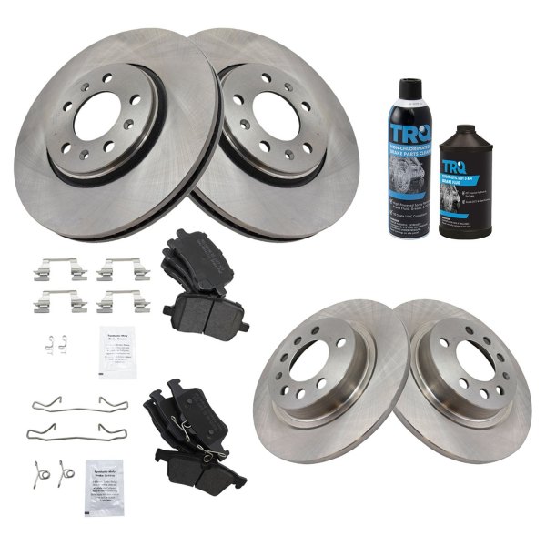 TRQ® - Front and Rear Disc Brake Kit with Semi-Metallic Pads