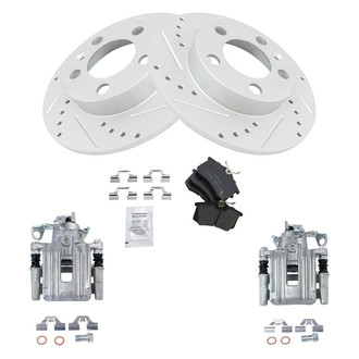 TRQ® - Performance Ceramic Rear Brake Kit with Calipers