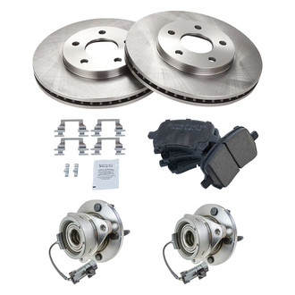 TRQ® - Front Disc Brake Kit with Ceramic Pads and Hub Assemblies