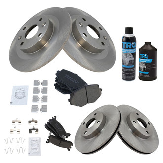 TRQ® - Front and Rear Disc Brake Kit with Ceramic Pads