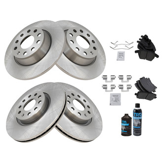 TRQ® - Front and Rear Disc Brake Kit with Ceramic Pads
