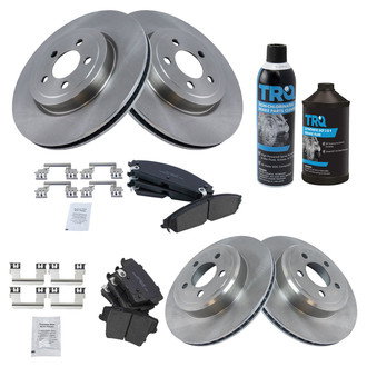 TRQ® - Front and Rear Disc Brake Kit with Ceramic Pads