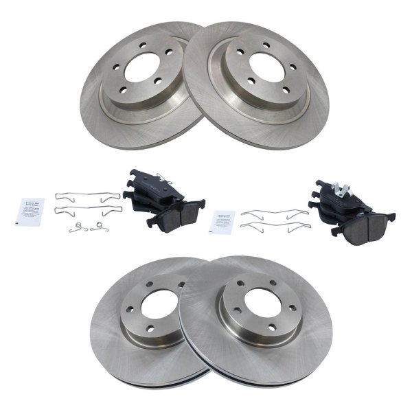 TRQ® - Front and Rear Disc Brake Kit with Ceramic Pads