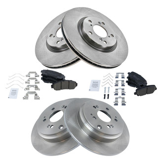 TRQ® - Front and Rear Disc Brake Kit with Ceramic Pads