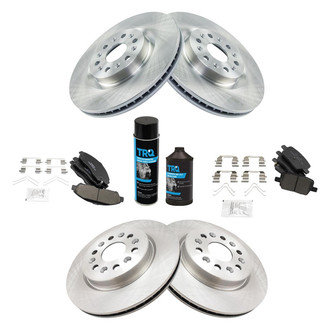 TRQ® - Front and Rear Disc Brake Kit with Ceramic Pads