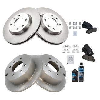 TRQ® - Front and Rear Disc Brake Kit with Ceramic Pads