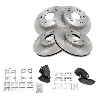 TRQ® - Front and Rear Disc Brake Kit with Semi-Metallic Pads