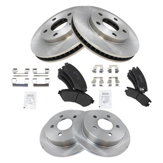 TRQ® - Front and Rear Disc Brake Kit with Semi-Metallic Pads