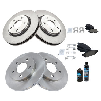 TRQ® - Front and Rear Disc Brake Kit with Ceramic Pads