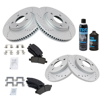 TRQ® - Performance Semi-Metallic Front and Rear Brake Kit