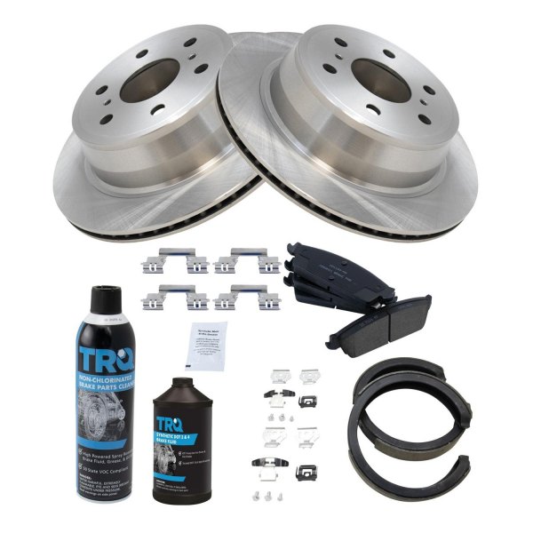 TRQ® - Rear Disc Brake Kit with Ceramic Pads and Shoes