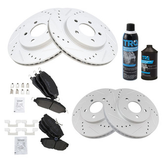 TRQ® - Performance Semi-Metallic Front and Rear Brake Kit