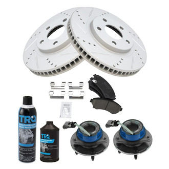 TRQ® - Performance Ceramic Front Brake Kit with Hub Assemblies