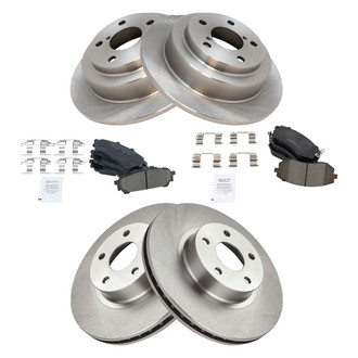 TRQ® - Front and Rear Disc Brake Kit with Ceramic Pads