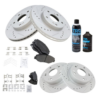 TRQ® - Performance Semi-Metallic Front and Rear Brake Kit