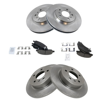 TRQ® - Front and Rear Disc Brake Kit with Ceramic Pads